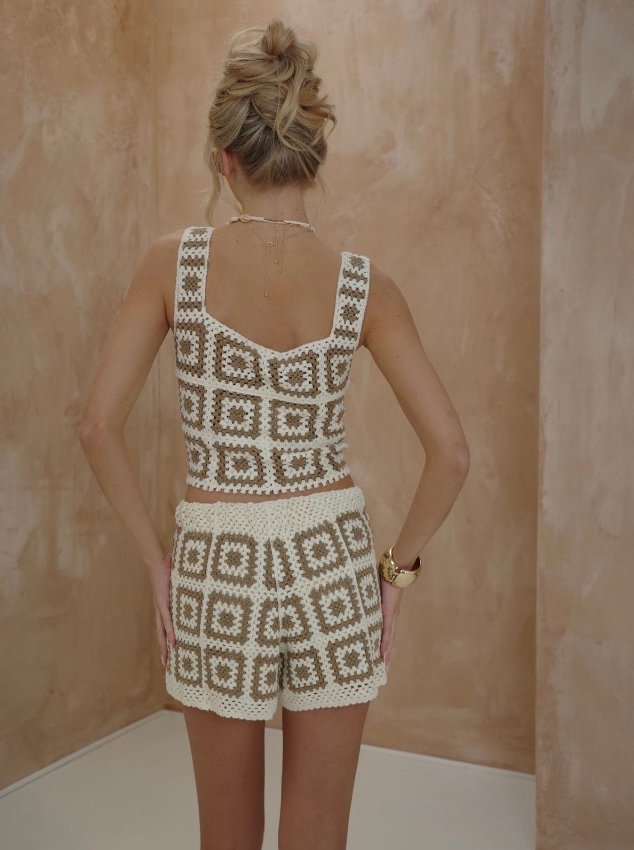 Cream and Nude ‘Lia’ Crochet Co Ord