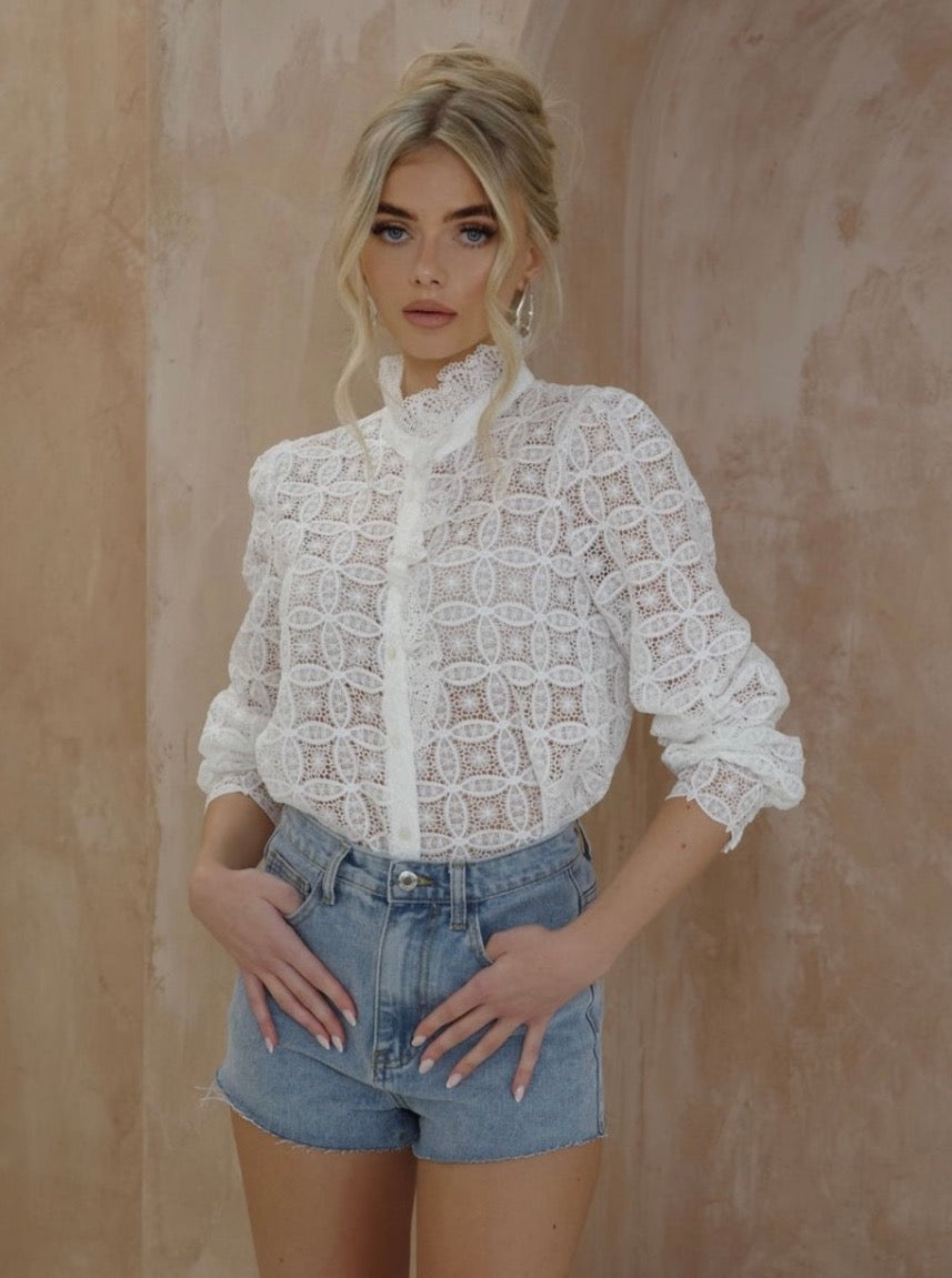 White ‘Harmony’ Lace Shirt