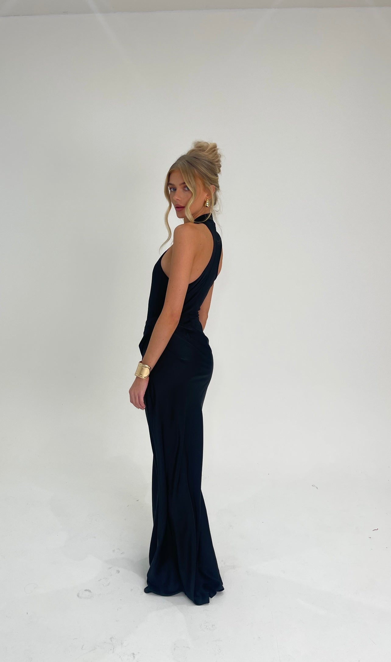 Black YOU WISH Maxi Bodysuit Dress