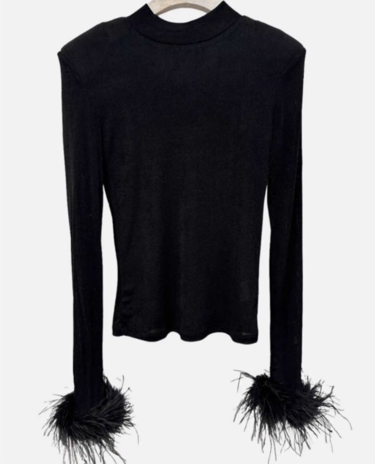 Black DARIA Feather Top