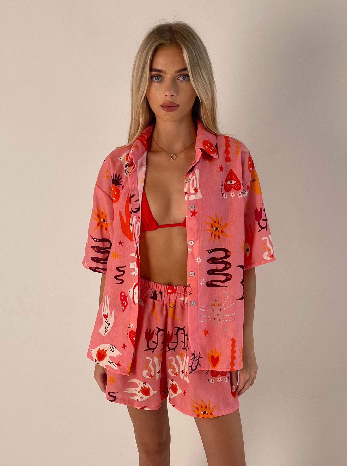 Pink ‘Red Hot’ Printed Co Ord Set