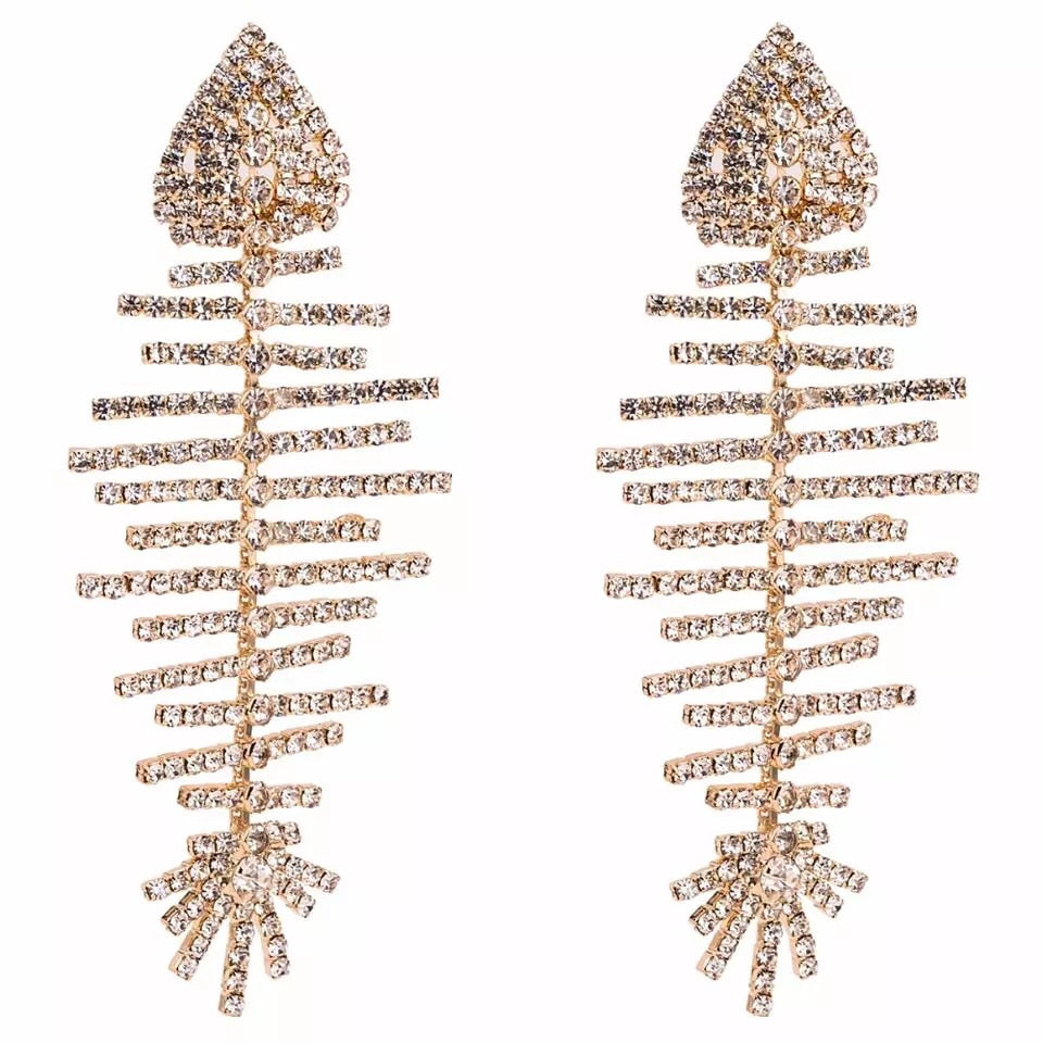 Fish Bone Earrings Short