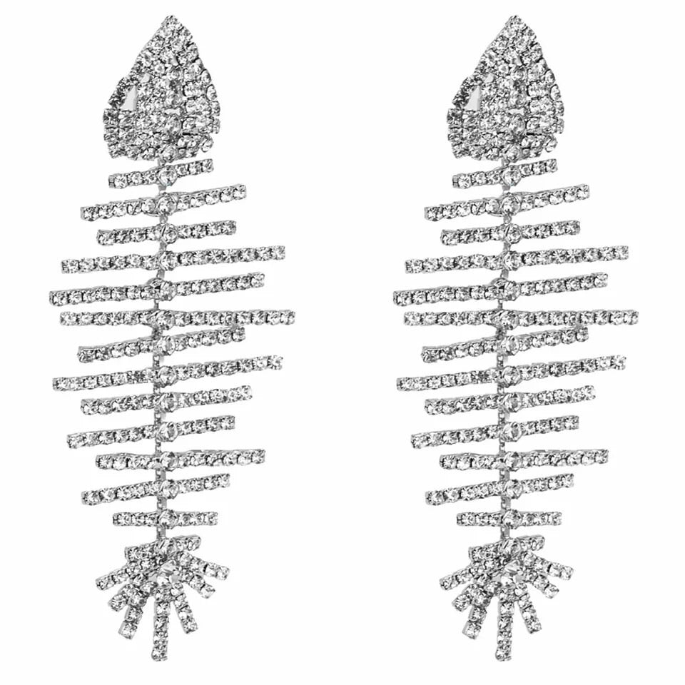 Fish Bone Earrings Long