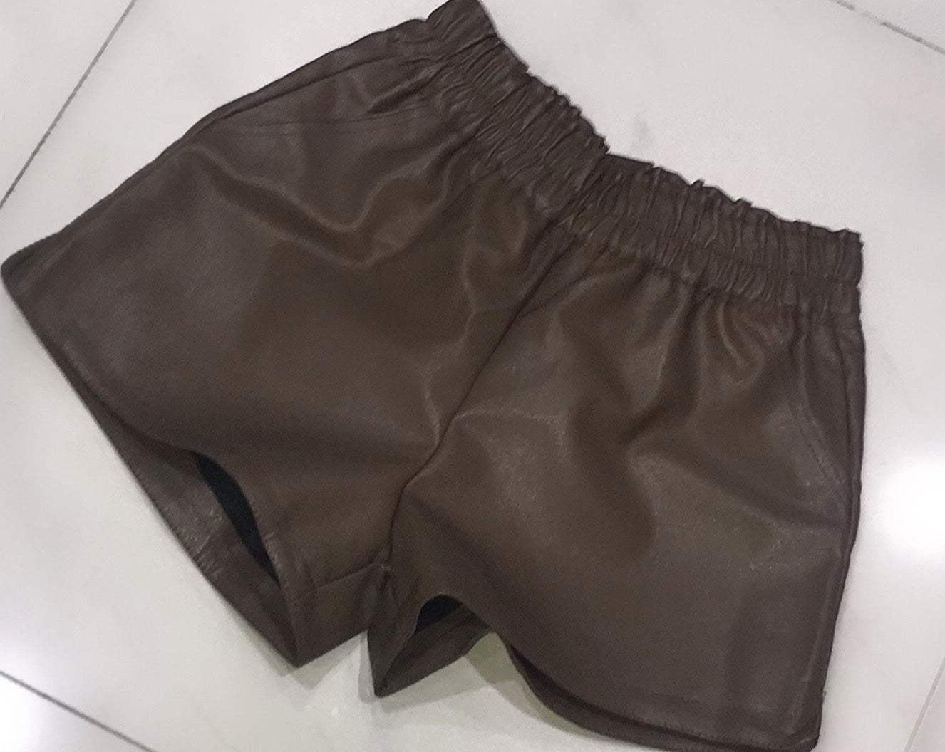 'New Rules' Mocha Faux Leather Shorts