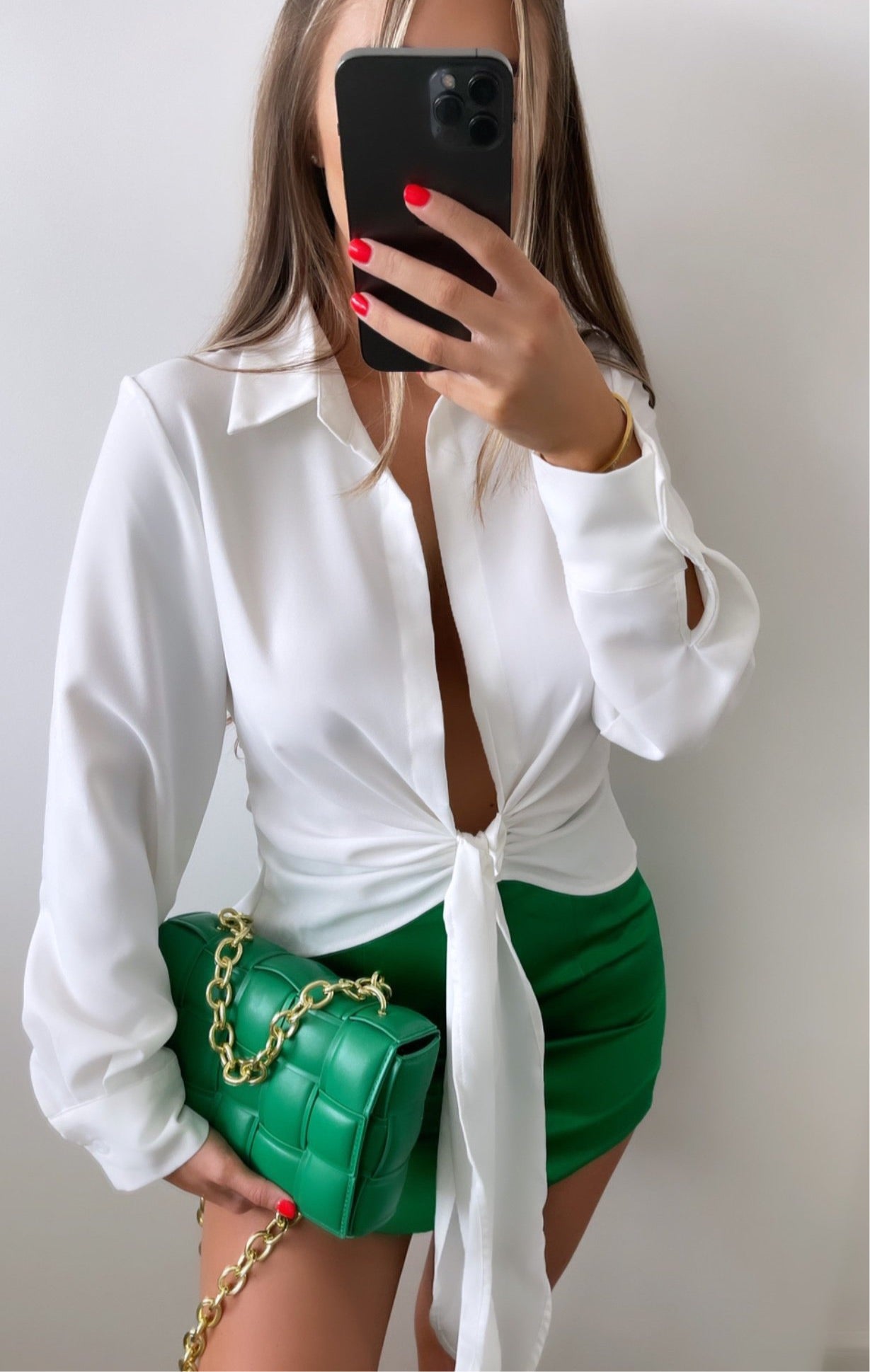 White ‘On The Horizon’ Drape Front Top