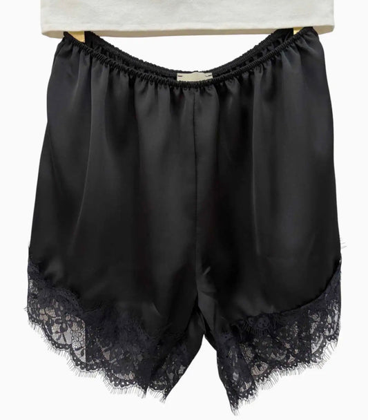 Black STELLA Satin Shorts