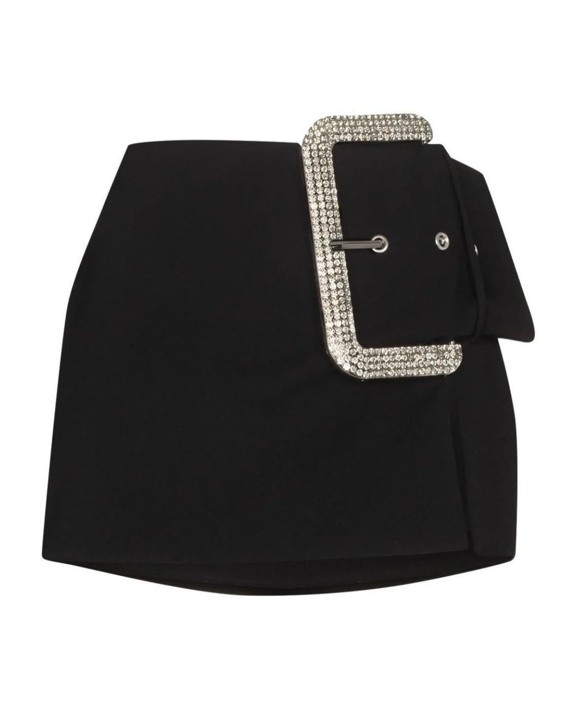 Black Buckle Mini Skirt